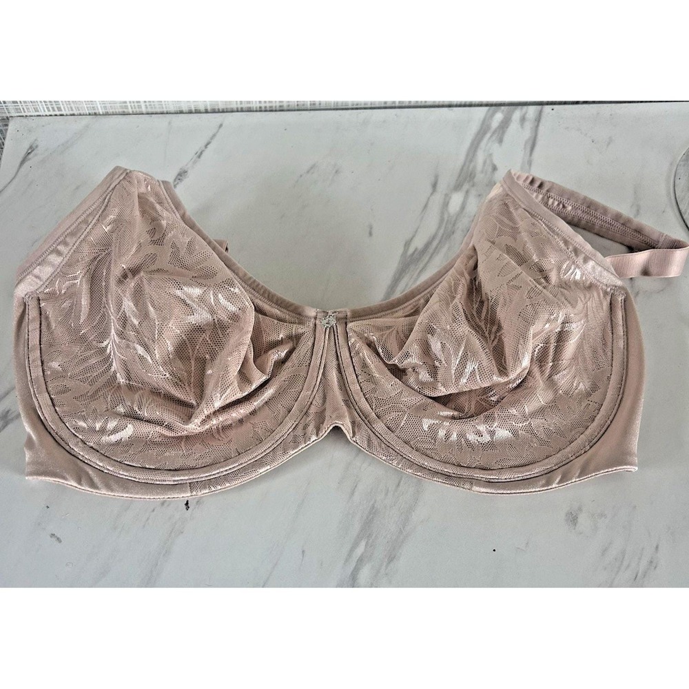 Breezies Lace Unlined Seamless Cup Underwire Bra 36DDD Nude Adj Straps CCC